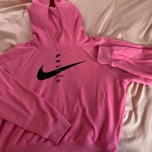 Pink Nike sportswear swoosh Fleece Hoodie